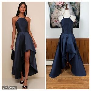 Lulu's Midnight Blue High Low Dress